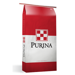 Purina Feed Bag. Red and white with Purina Logo.
