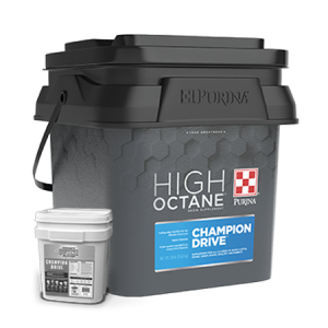 High Octane Champion Drive Supplement in a black pail with blue product label..