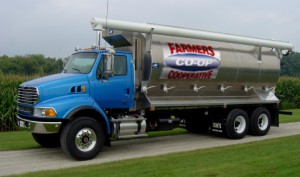 Farmer's Co-op bulk feed truck.