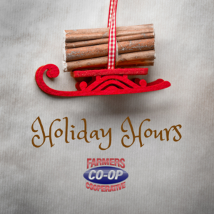 holiday hours at Farmers Coop
