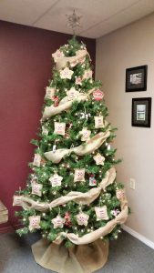 Farmer's Co-op Van Buren Warehouse's Christmas tree for the 2017 Christmas Tree Challenge