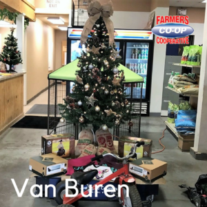 Christmas Tree Challenge at Farmers Coop Van Buren