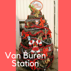 Christmas Tree Challenge at Farmers Coop Van Buren Service Station