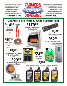 Mena November Doorbuster Specials at Farmers Coop on Mena, AR