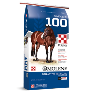 Purina Omolene 100 Active Pleasure Horse Blue Feed Bag