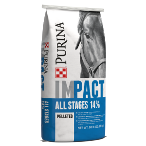 Purina Impact All Stages 14% Pelleted Horse Feed 50-lb