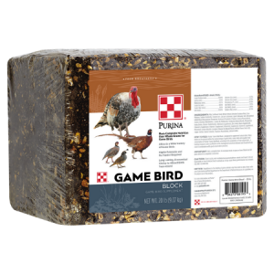 Purina Premium Game Bird Block. 20-lb compress poultry block. Various gamebirds.