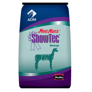 ADM MoorMan's ShowTec 15.5 Lamb DC. Blue and teal feed bag.
