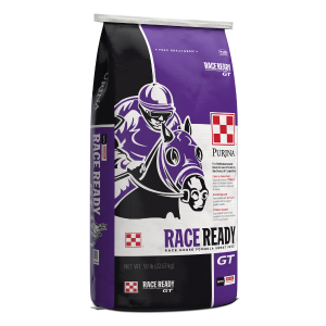 Purina Race Ready GT Horse Feed. Purple 50-lb bag.