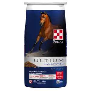 Purina Ultium Competition Horse Formula Feed Bag.
