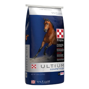 Purina Ultium Competition Horse Formula Feed Bag.