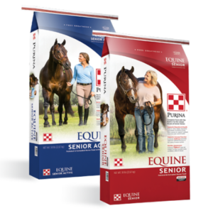 Purina Equine Senior Product Paring. Feed for senior horses.