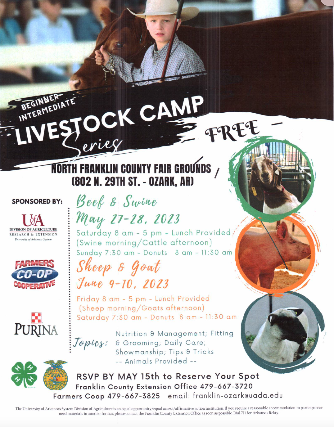 Farmer's Coop Spring Livestock Camps 2023