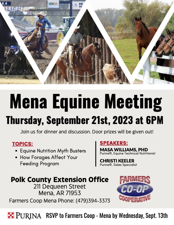 Mena Farmers Coop Horse Meeting September 21, 2023