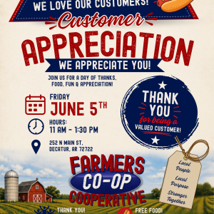 Farmers Coop in Decatur Customer Appreciation Day Flyer June 5th