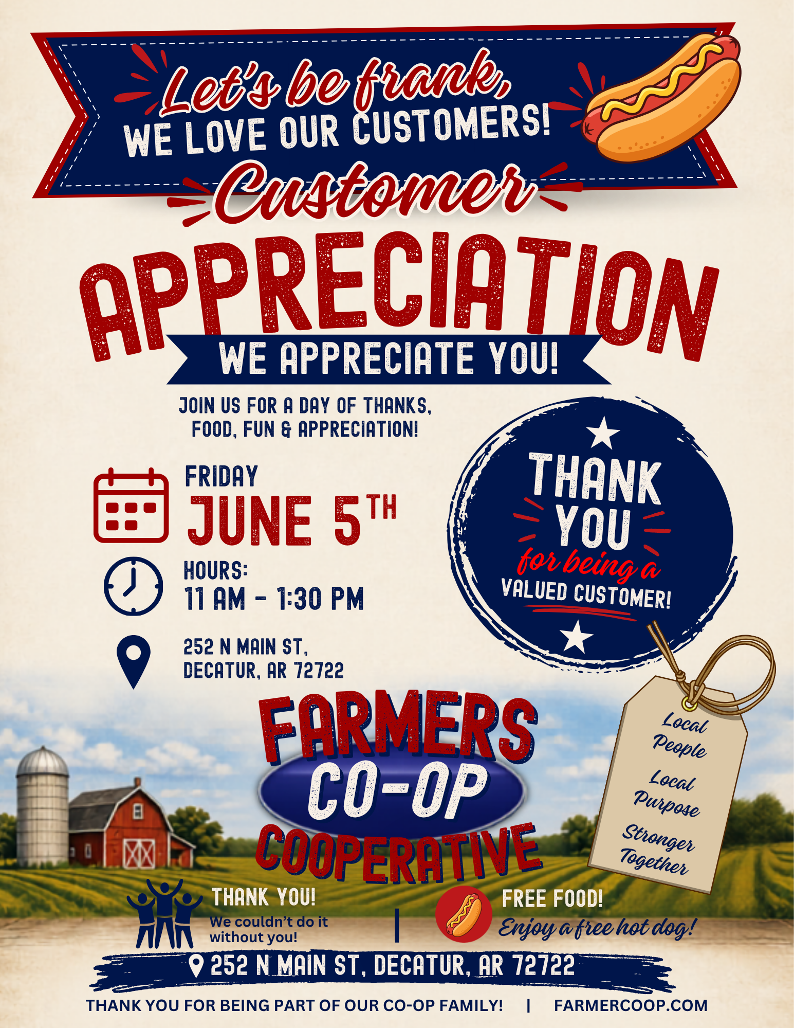 Farmers Coop in Decatur Customer Appreciation Day Flyer June 5th
